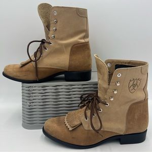 Ariat Heritage Lace Suede Leather Boots Size 8.5